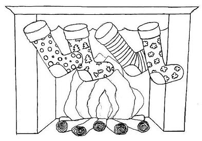 Traditional Stockings Ornament Coloring Page