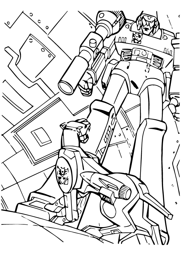Transformer and Searchlight Coloring Page