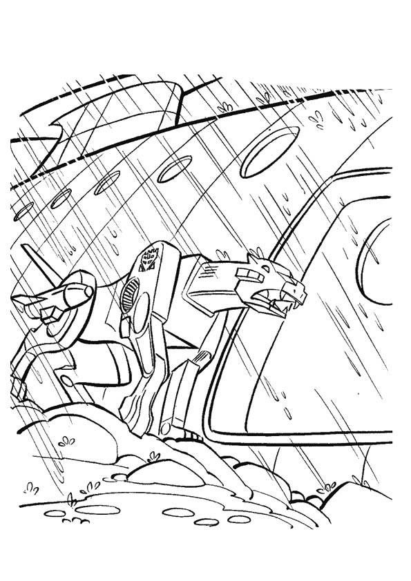 Transformer Caught In A Storm Coloring Page