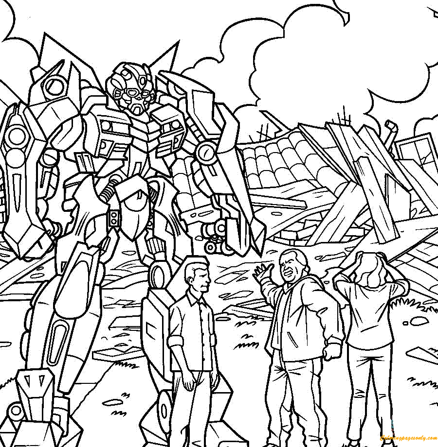 Transformers And Humans Coloring Pages