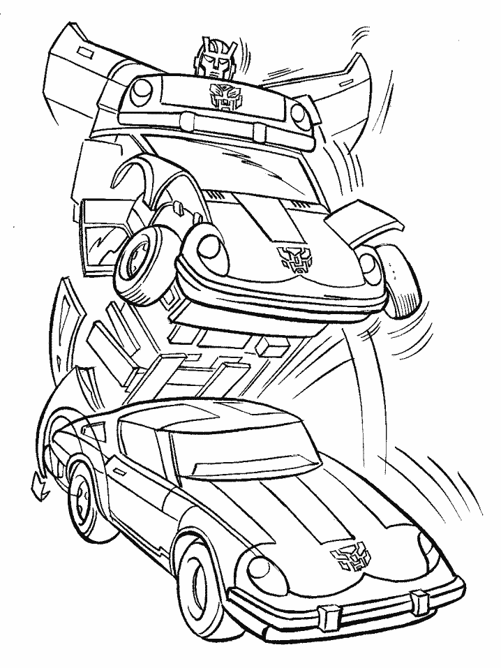Desenho para colorir de carros Transformers