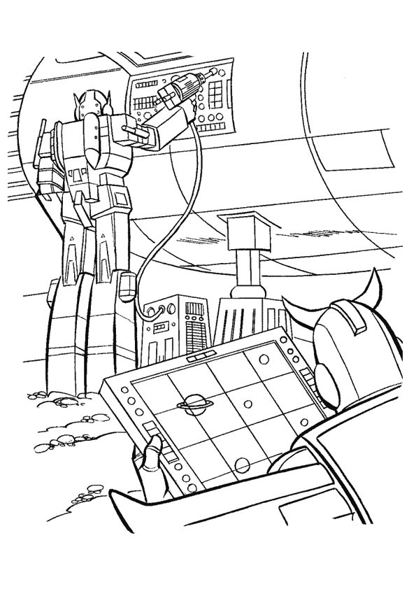 Transformers in Hi Tech Operations Coloring Page