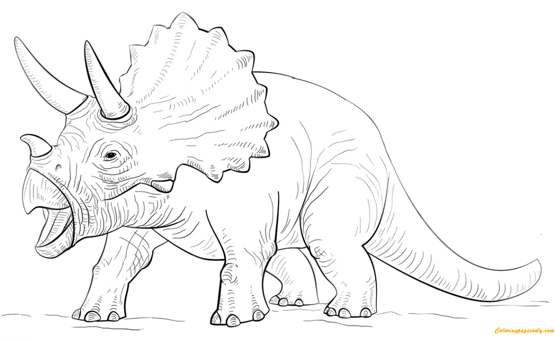 Triceratop Dinosaur Coloring Pages - Dinosaurs Coloring Pages