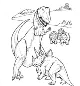 Triceratops And Tyrannosaurus From Dinosaurs Coloring Page
