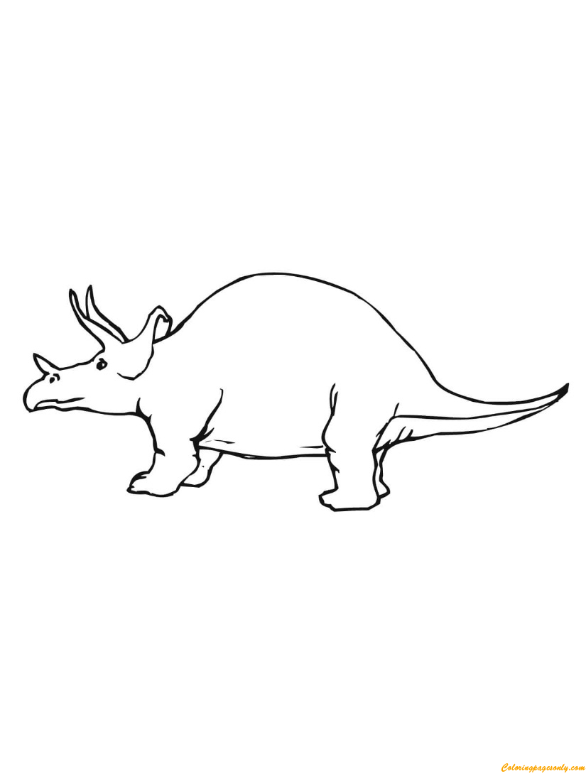 Triceratops From Dinosaur Coloring Pages - Dinosaurs Coloring Pages