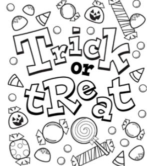 Trick or Treat Candy Coloring Pages