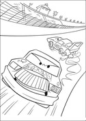 Chick Hicks leaves McQueen behind from Disney Cars Coloring Page