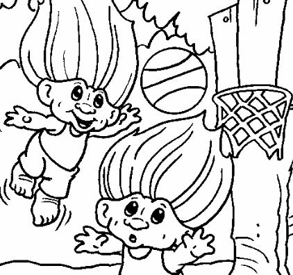 Troll Giant Playing Basketball Coloring Pages