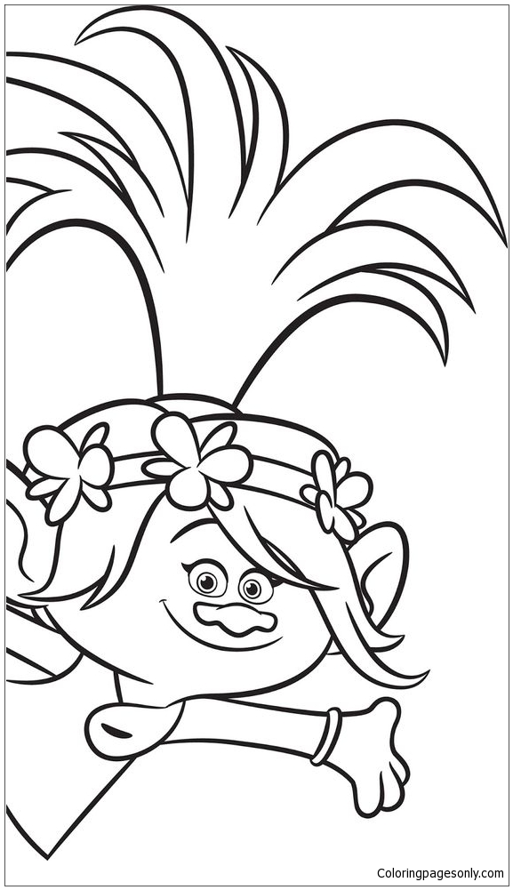 Trolls Cute Coloring Page - Free Printable Coloring Pages