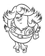 Trolls Movie Lady Glitter sparkles Coloring Page