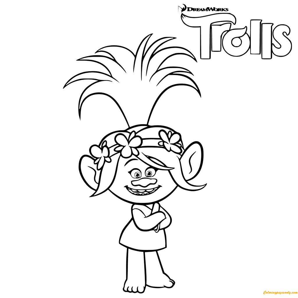 Desenhos para colorir da Princesa Poppy Trolls - Desenhos para colorir  grátis para imprimir