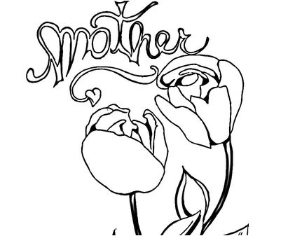 Tulips for Mom Coloring Page