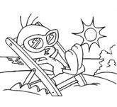 Tweety On The Beach Coloring Pages