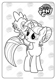 Twilight Sparkle And Spike Coloring Page