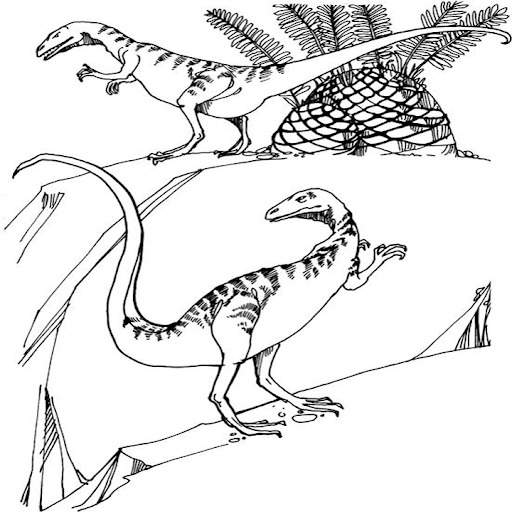 Twee Allosaurus Dinosaurus van Allosaurus
