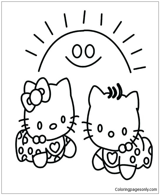 两只Hello Kitty美人鱼出自Hello Kitty