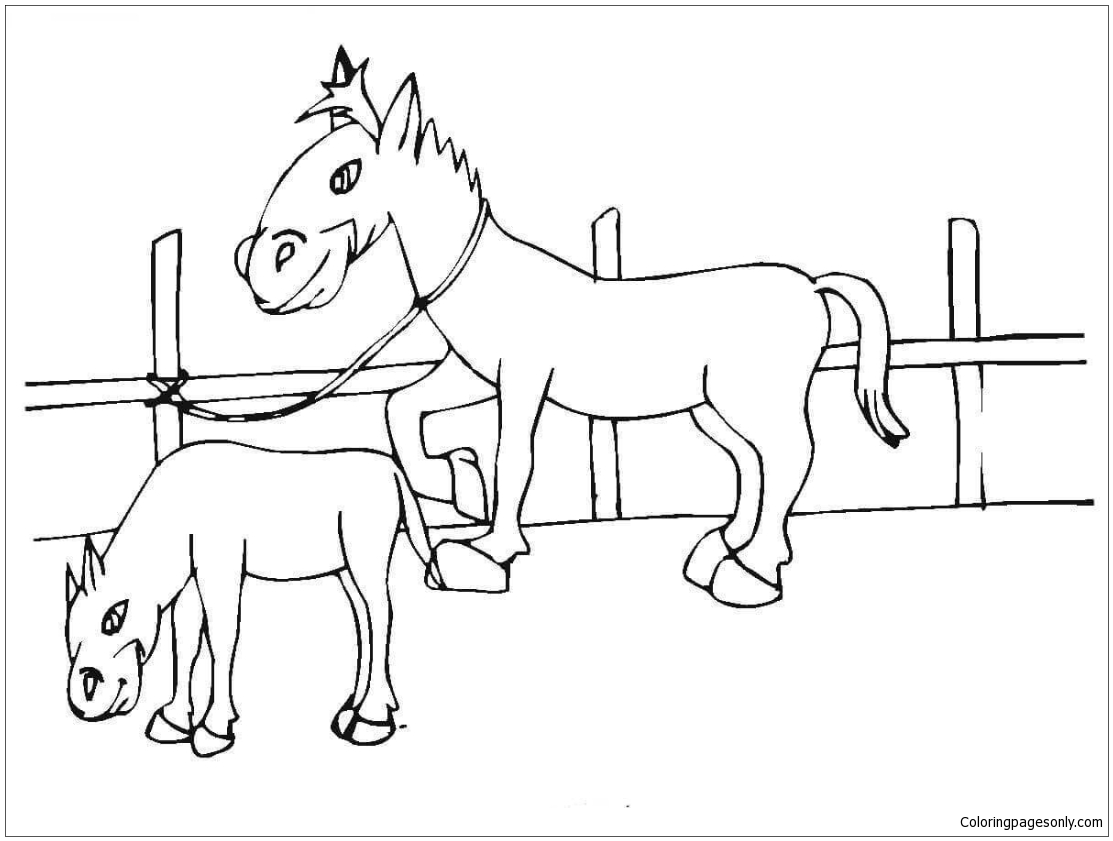Two Cute Little Ponies Coloring Pages