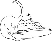 Two Diplodocus Dinosaur Coloring Page