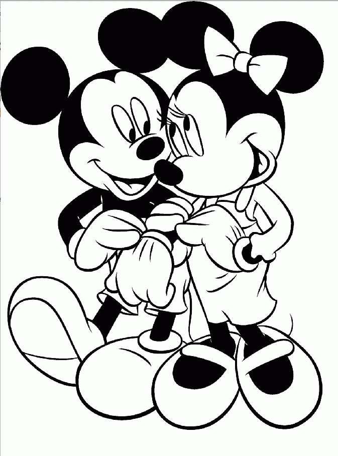 Two friends Coloring Pages - Mickey Mouse Coloring Pages - Coloring