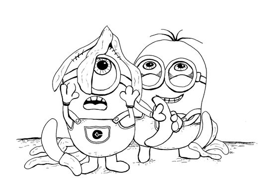 Nieuw Two Minions And Bananas Coloring Page - Free Coloring Pages Online RB-54