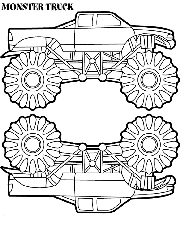 Easy Monster Truck Coloring Pages - Transport Coloring Pages - Free