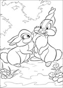 اثنين من الأرانب من صفحة التلوين بامبي