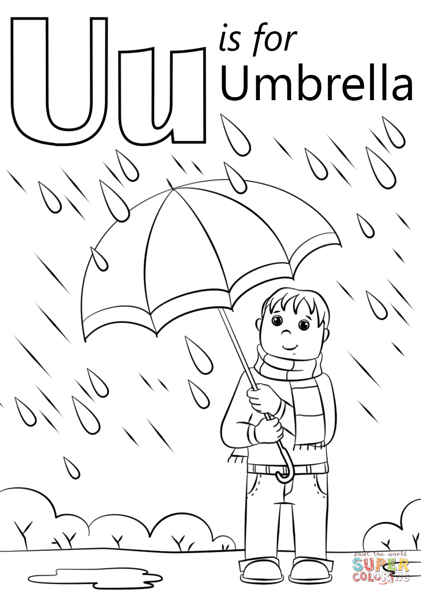 U es para paraguas de la letra U