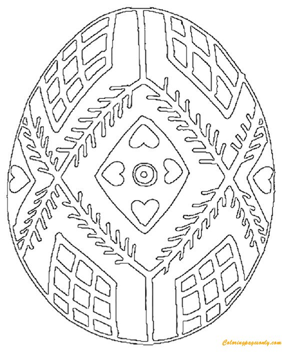 Ukrainian Easter Eggs Coloring Page - Free Printable Coloring Pages