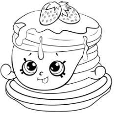 Ultra Rare Strawberry Pancake Shopkins Coloring Page