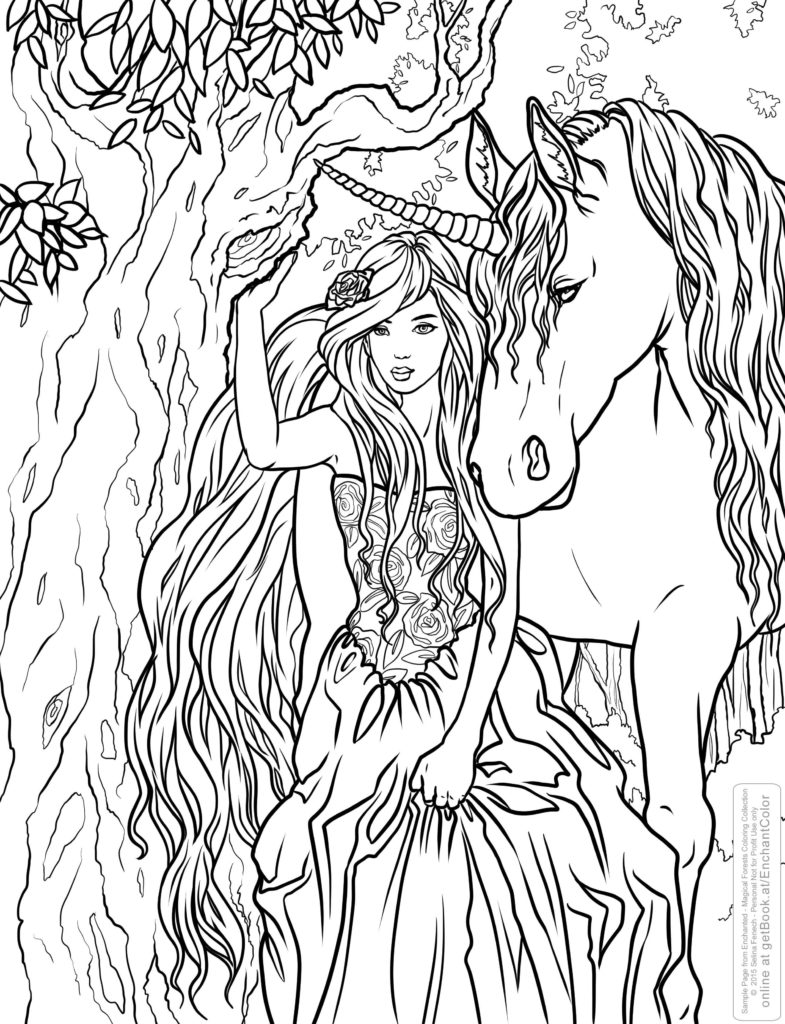 Unicorn And Mermaid Coloring Pages