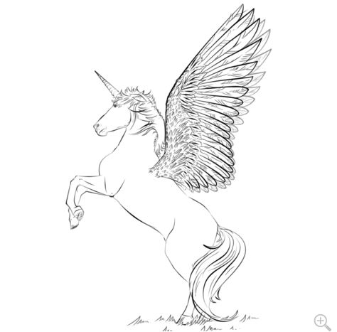 Unicorn With Wings Coloring Pages