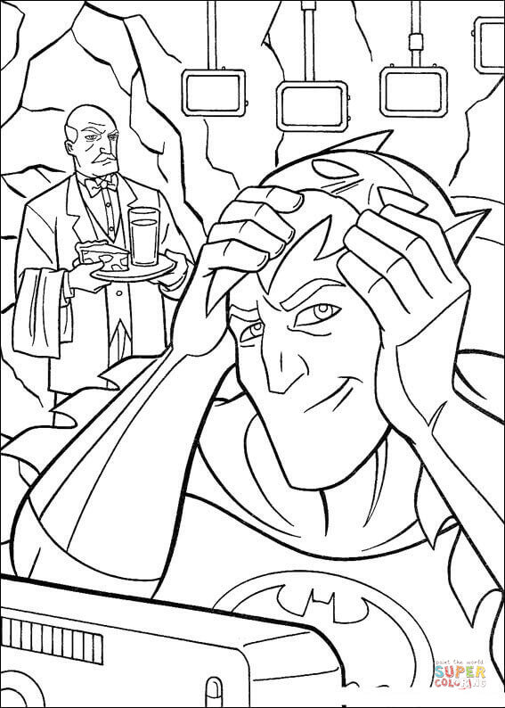 Putting on Batman Costume from Batman Coloring Pages