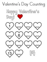 Valentine Day Counting Coloring Pages