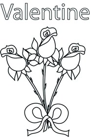 Valentine Day Rose Coloring Page