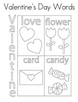 Valentine Day Word Coloring Pages