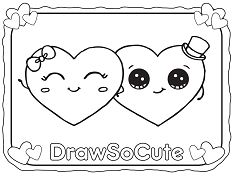 Valentine Hearts Shopkins Coloring Page