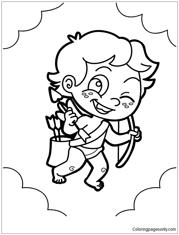 Valentines Angel Coloring Pages
