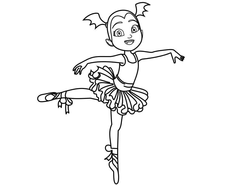 Desenho de Vampirina no balé para colorir