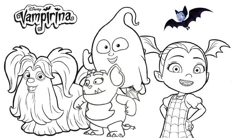 Desenho de Vampirina no Halloween para colorir