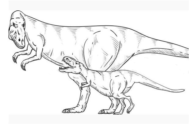 Vector Dinosaurs Family Coloring Page