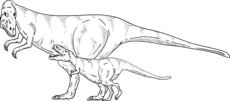 Familia de dinosaurios vectoriales de Tyrannosaurus