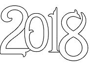 Vector New year 2018 Coloring Page