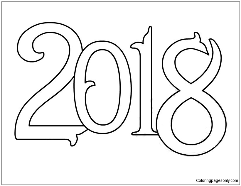 Vector Año nuevo 2018 de Año Nuevo