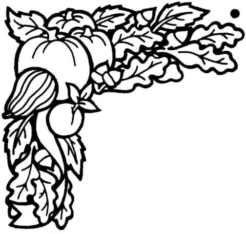 Vegetables harvested in September Coloring Pages