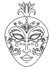 Venice Mask Coloring Pages