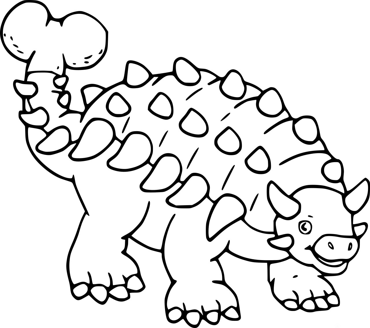 Very Easy Ankylosaurus Dinosaur Coloring Pages