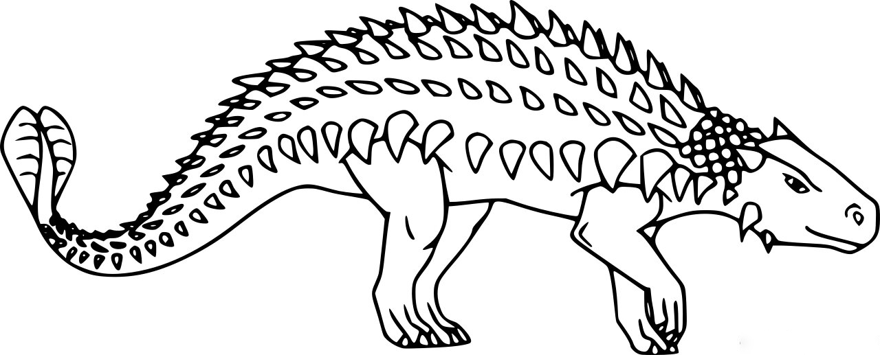 Very Simple Ankylosaurus Dinosaur Coloring Pages