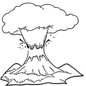 Volcano Eruption Coloring Page