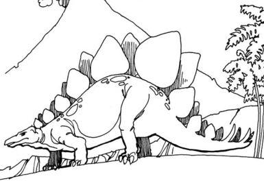 Volcano Goes Mad From Dinosaurs Coloring Page