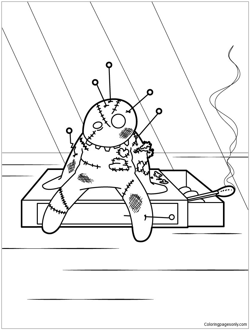 Voodoo Doll Coloring Page